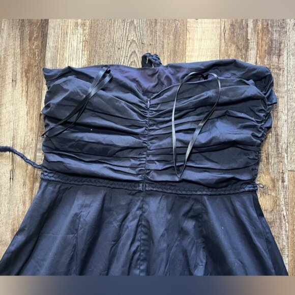 VERONICA BEARD Tucker Ruched Halter Midi Dress Size 10 - Picture 8 of 9